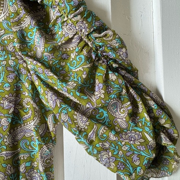 Veronica Beard Green Paisley Blouse - Picture 3 of 6